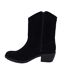 Womens/ladies Dalida Suede Block Heel Western Boots Black Jack Wills-3