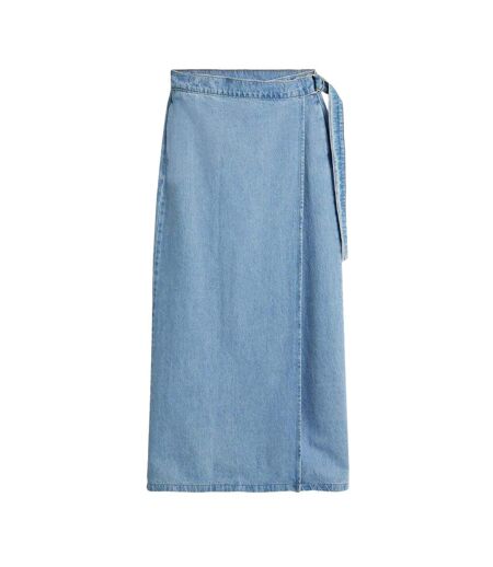 Womens/ladies Column Denim Wrap Skirt Blue Levis