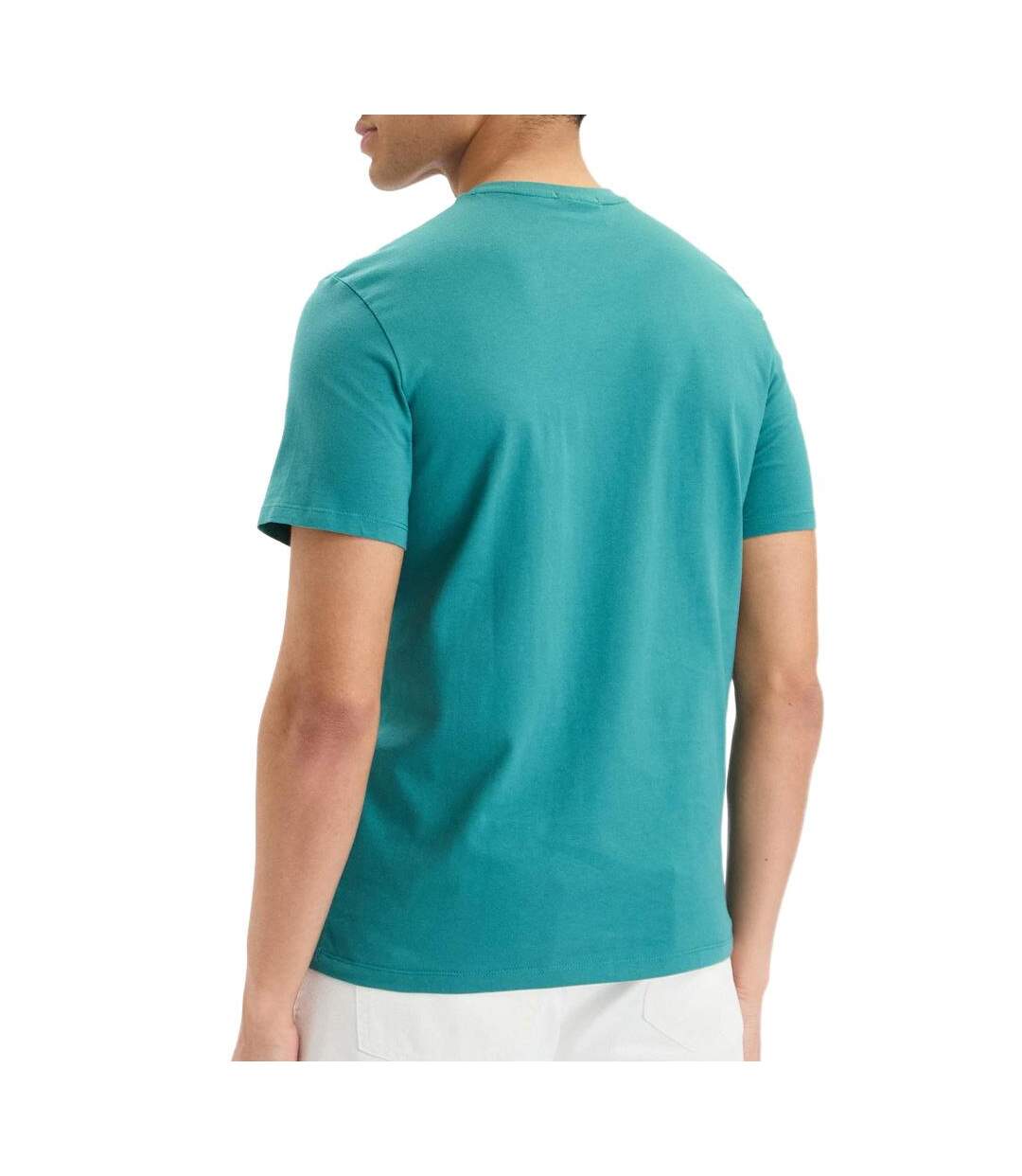 T-Shirt turquoise homme calvin klein jeans classic monogram-2