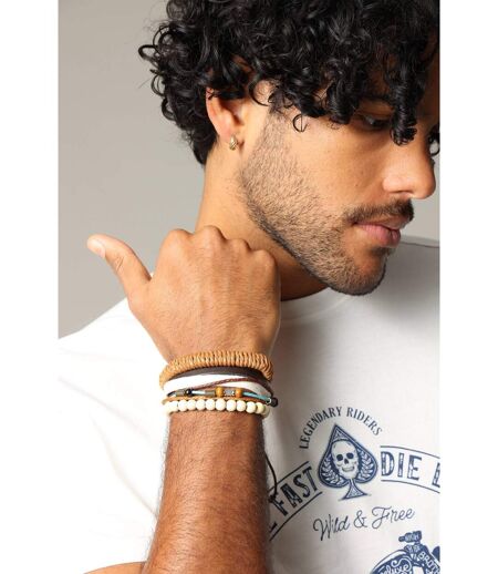 Bracelets en cuir et métal , style multi-rang HEAT