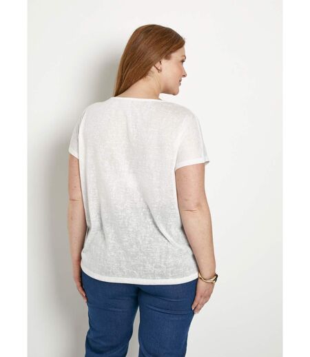 T-shirt col rond maille flammée motif doré