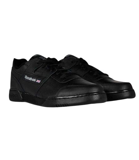 Mens Workout Plus Leather Trainers Black Reebok