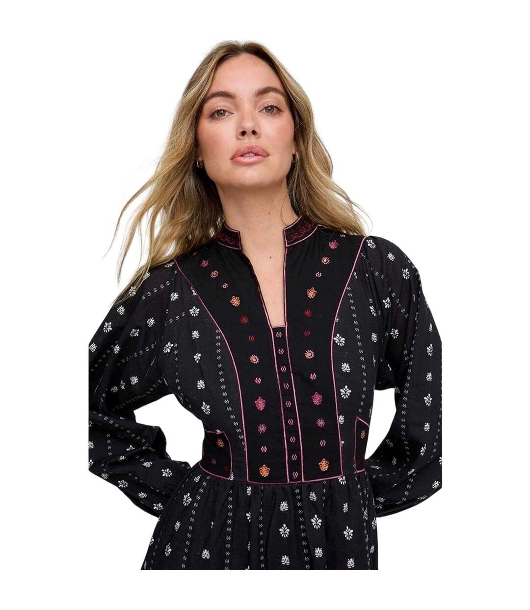Robe Mi-longue Ocean Femme Noir Raffya-4