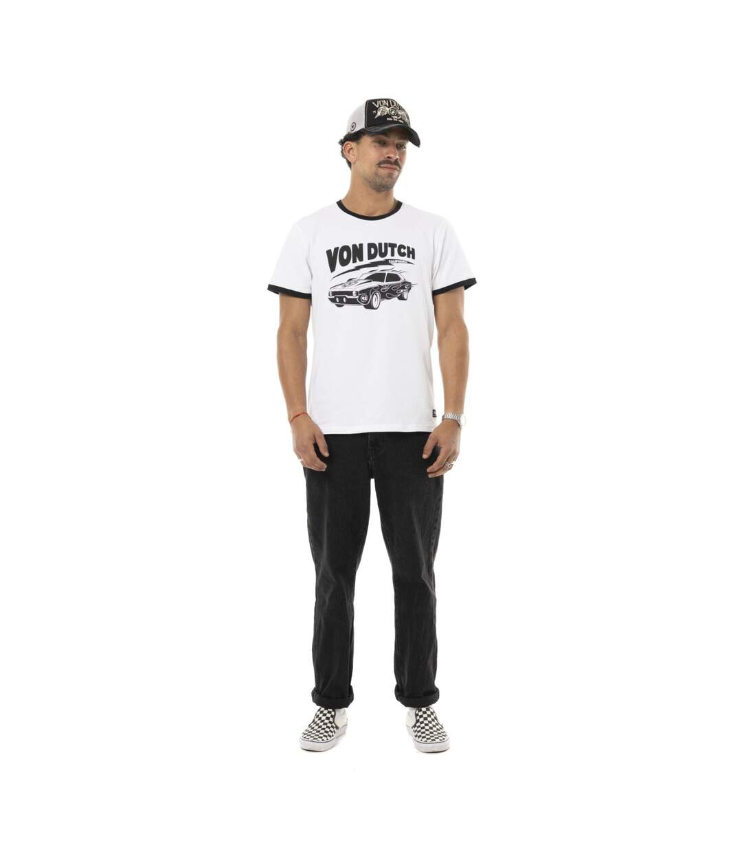 T-shirt homme en jersey stretch print devant Driver Vondutch-4