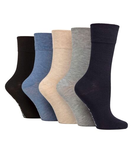 Gentle Grip - Femme 5 Paires Chaussettes Confort Douces Extensibles