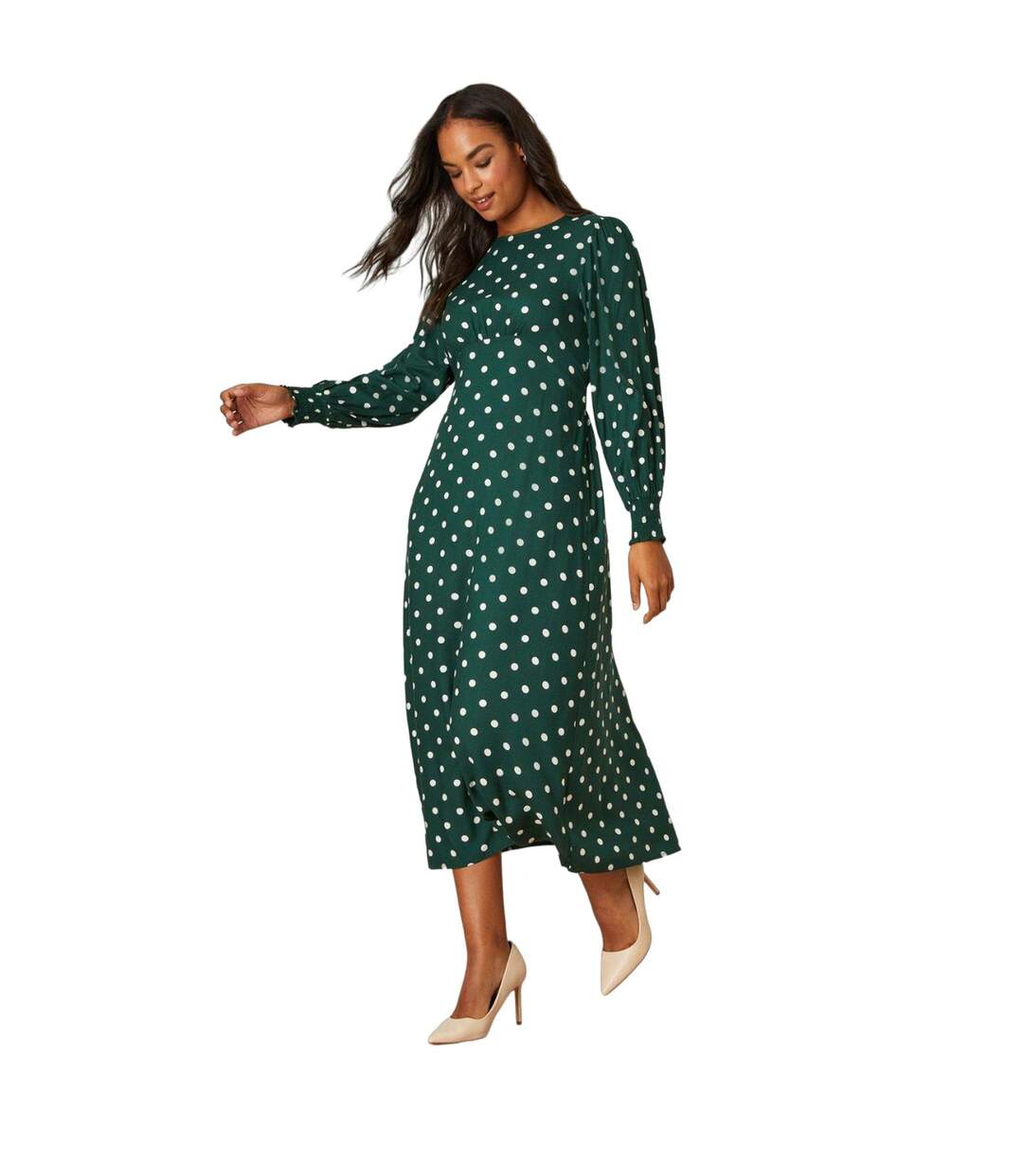 Robe mi-longue femme vert Dorothy Perkins-1