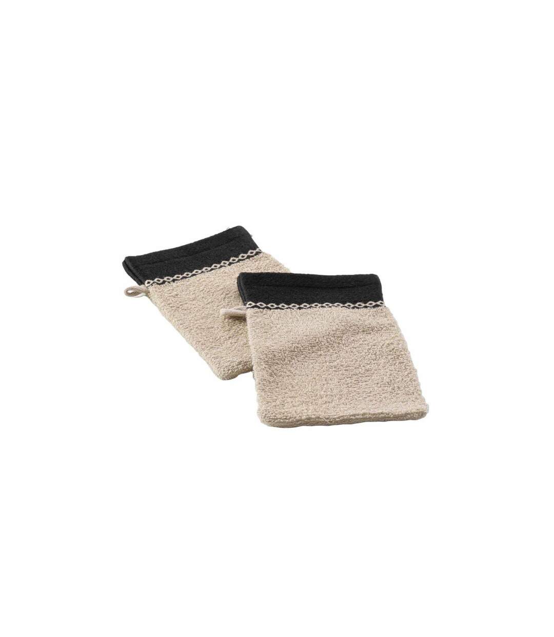 Lot de 2 Gants de Toilette Majesty 15x21cm Sable-1