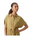 Robe Chemisier Mi-longue Iris Femme Kaki Vero Moda-4