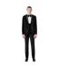 Mens Velvet Flat Fronted Tuxedo Trousers Black Twisted Tailor-1