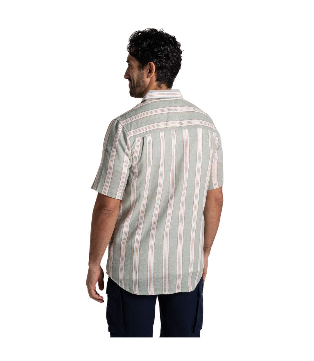 Mens Argino Stripe Short-sleeved Shirt Lichen Green Craghoppers-3