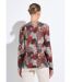 T-shirt long ample imprimé col V manches longues-2