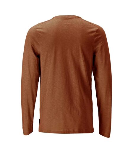 T-shirt Manches Longues Customised Homme Marron Mascot