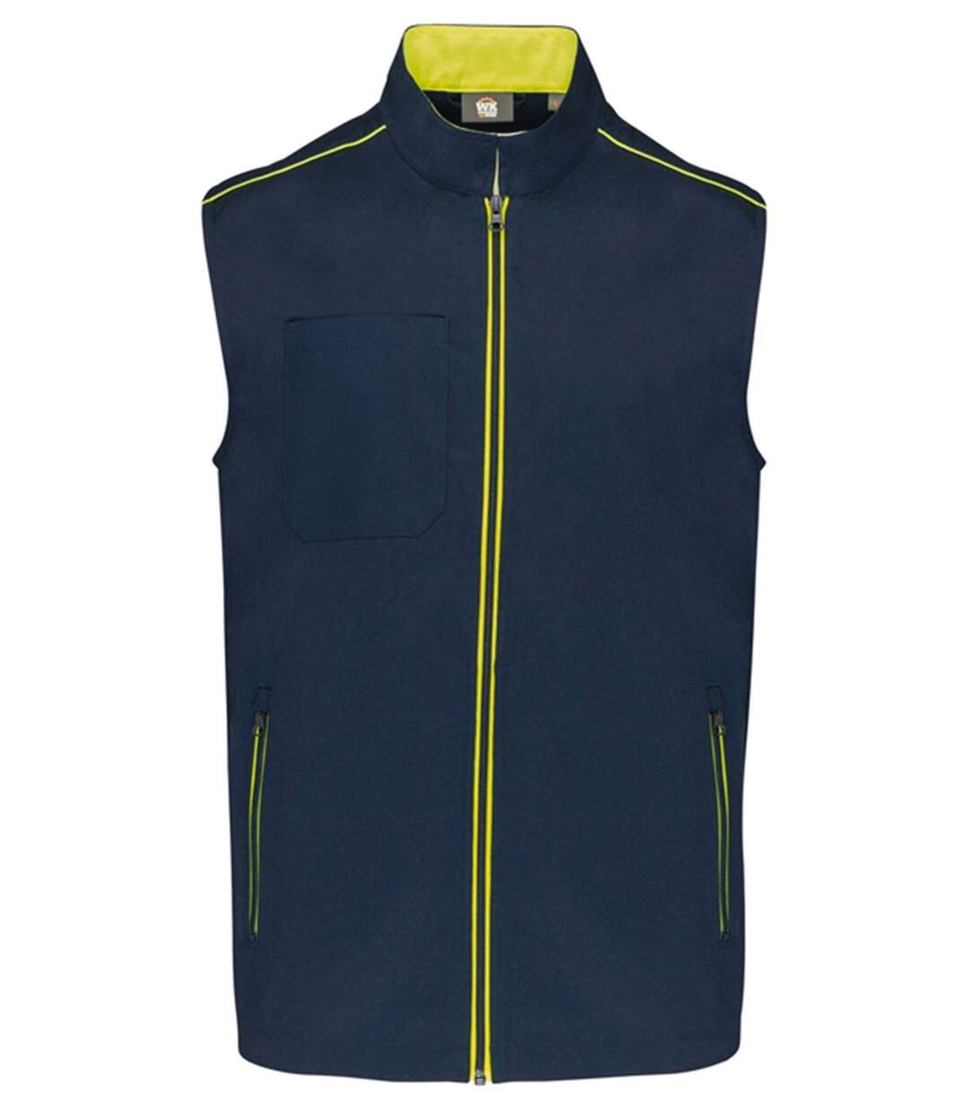 Gilet sans manches DayToDay - Homme - WK6148 - bleu marine et jaune fluo