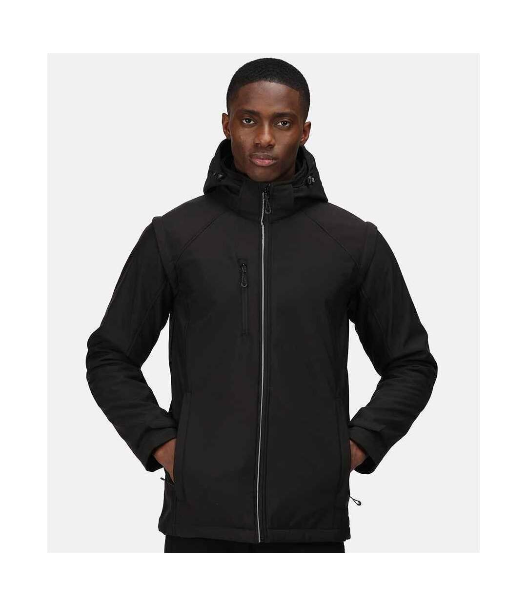 Mens Erasmus 4 In 1 Soft Shell Jacket Black Regatta-1