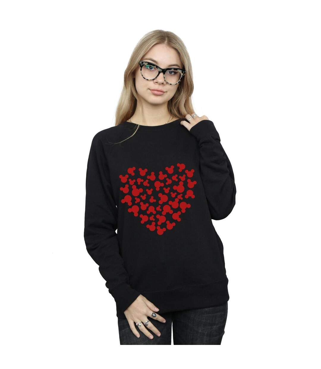 Disney Sweatshirt Femme/Ladies Mickey Mouse Heart Silhouette (Noir) - UTBI26870-2
