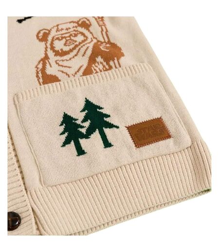 Cardigan Motif Ewok Motif/style Forêt Adulte Beige Star Wars