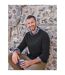 Mens Plain Cashmere Crew Neck Jumper Dark Charcoal WoolOvers-3