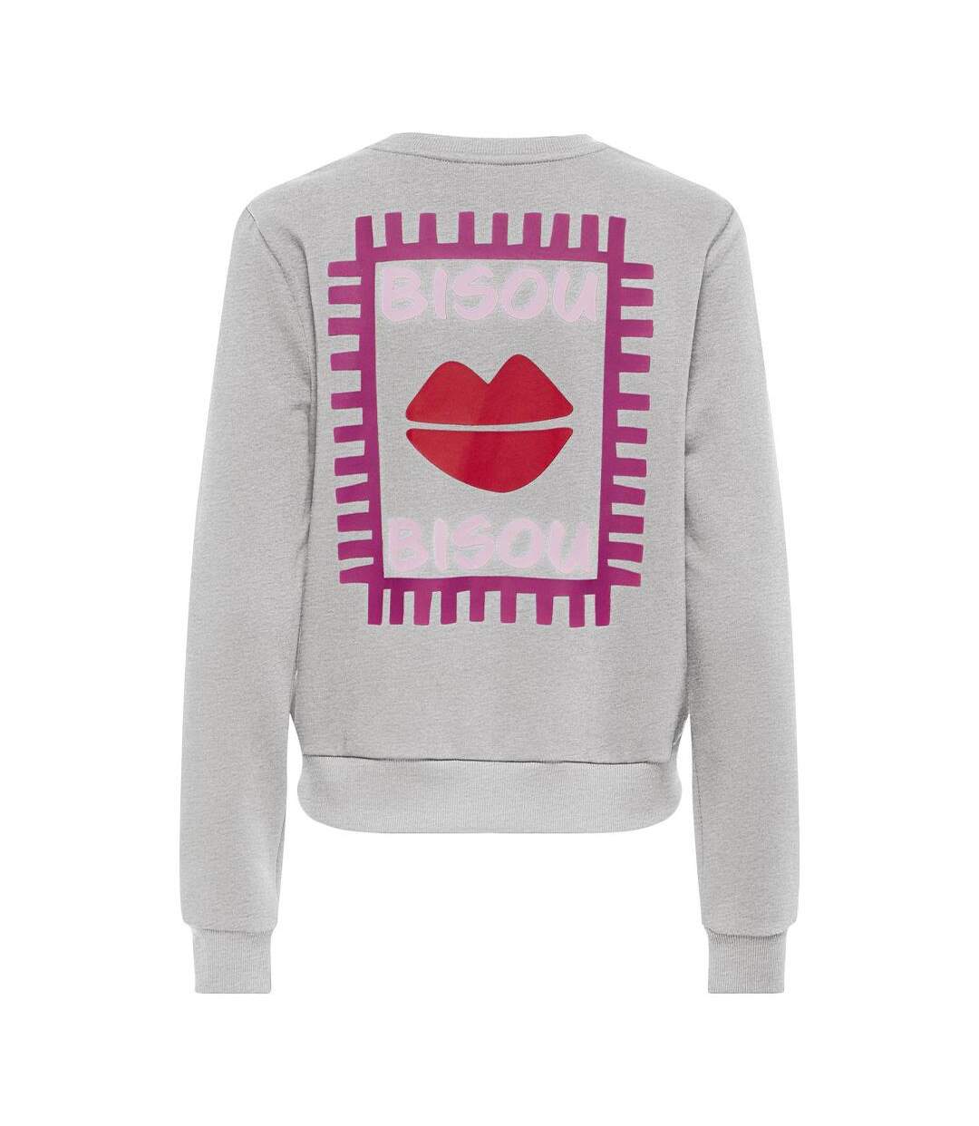 Sweat gris/rouge femme only rubi-2