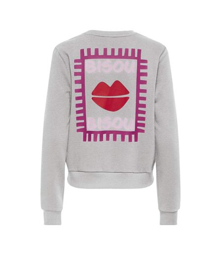 Sweat gris/rouge femme only rubi