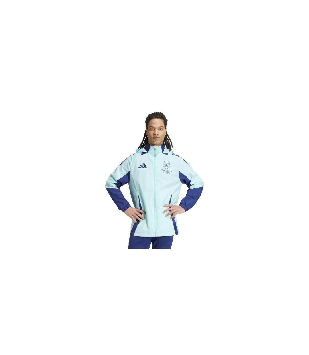 Mens 2024/2025 Arsenal Fc All Weather Jacket Blue Adidas-1
