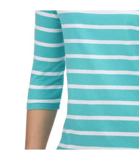 T-shirt polexia femme turquoise vif / blanc Regatta