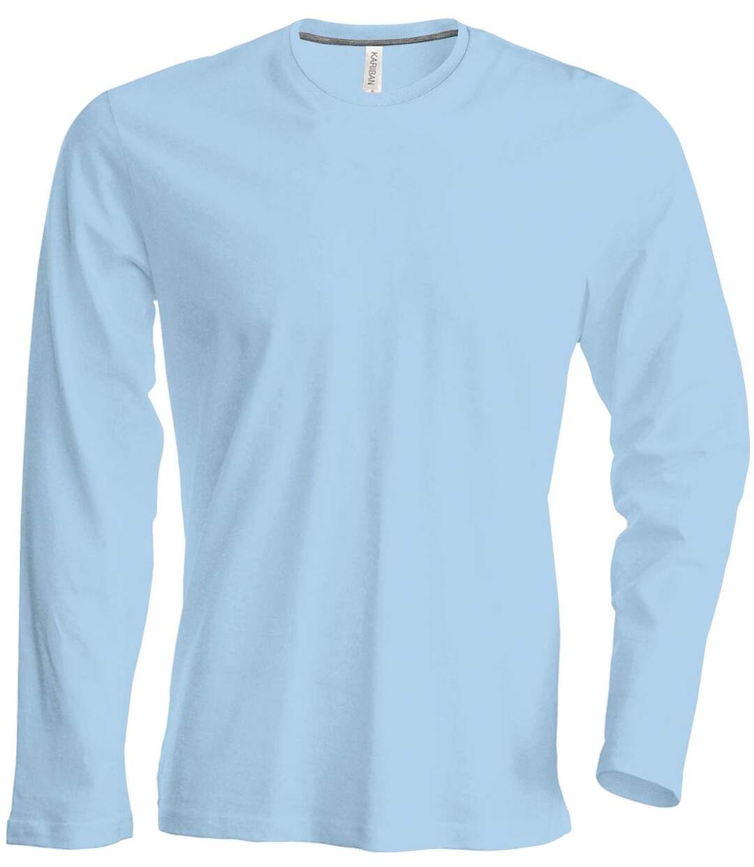 T-shirt manches longues col rond - K359 - bleu ciel - homme