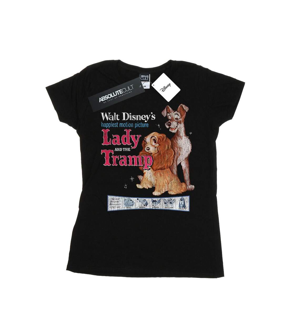 Disney Femme/Ladies - Lady And The Tramp - T-shirt en coton avec affiche classique en relief (Noir) - UTBI16207-1