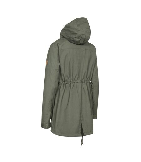 Womens/ladies amanita hooded waterproof rain jacket moss Trespass