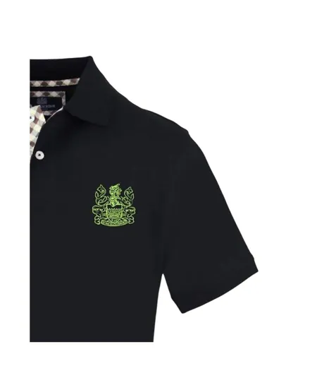 Mens Collared Short-sleeved Polo Shirt Black Burberry