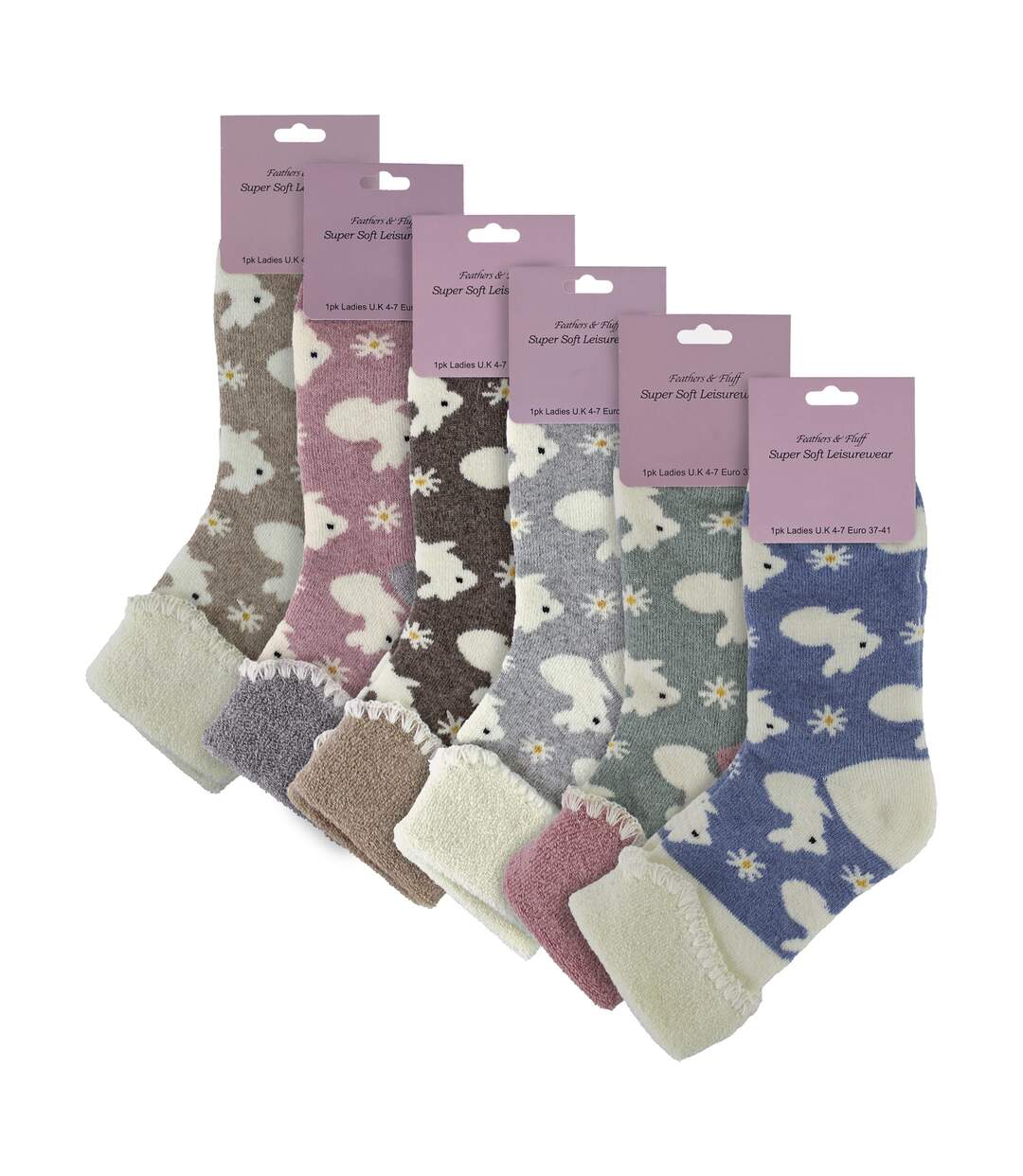 Sock Snob - 6 paires femme de chaussettes de lit épaisses et chaudes en laine-2