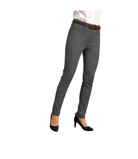 Womens/ladies Performance Chinos Charcoal Premier