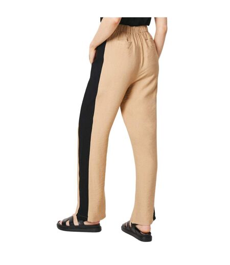 Womens/ladies side stripe trousers tan Debenhams