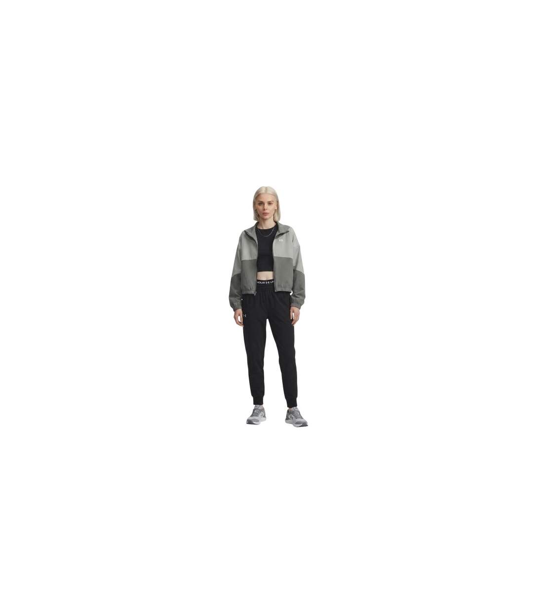 Womens/ladies Rival Jacket Green Titan White Under Armour-1