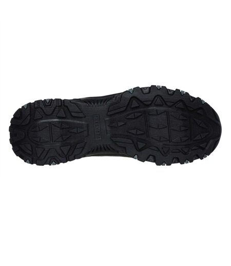 Mens Hillcrest Logo Leather Walking Boots Black Skechers