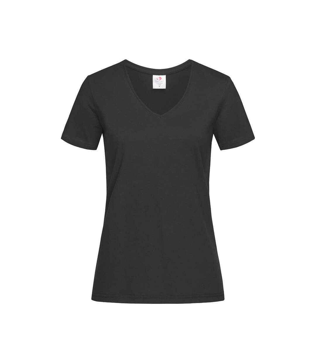 T-shirt col v femme noir Stedman-1