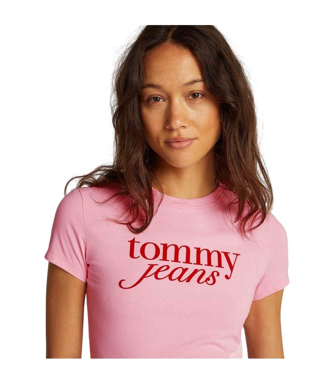 T-shirt Motif/style Logo Essential Femme Rose Tommy Jeans-4
