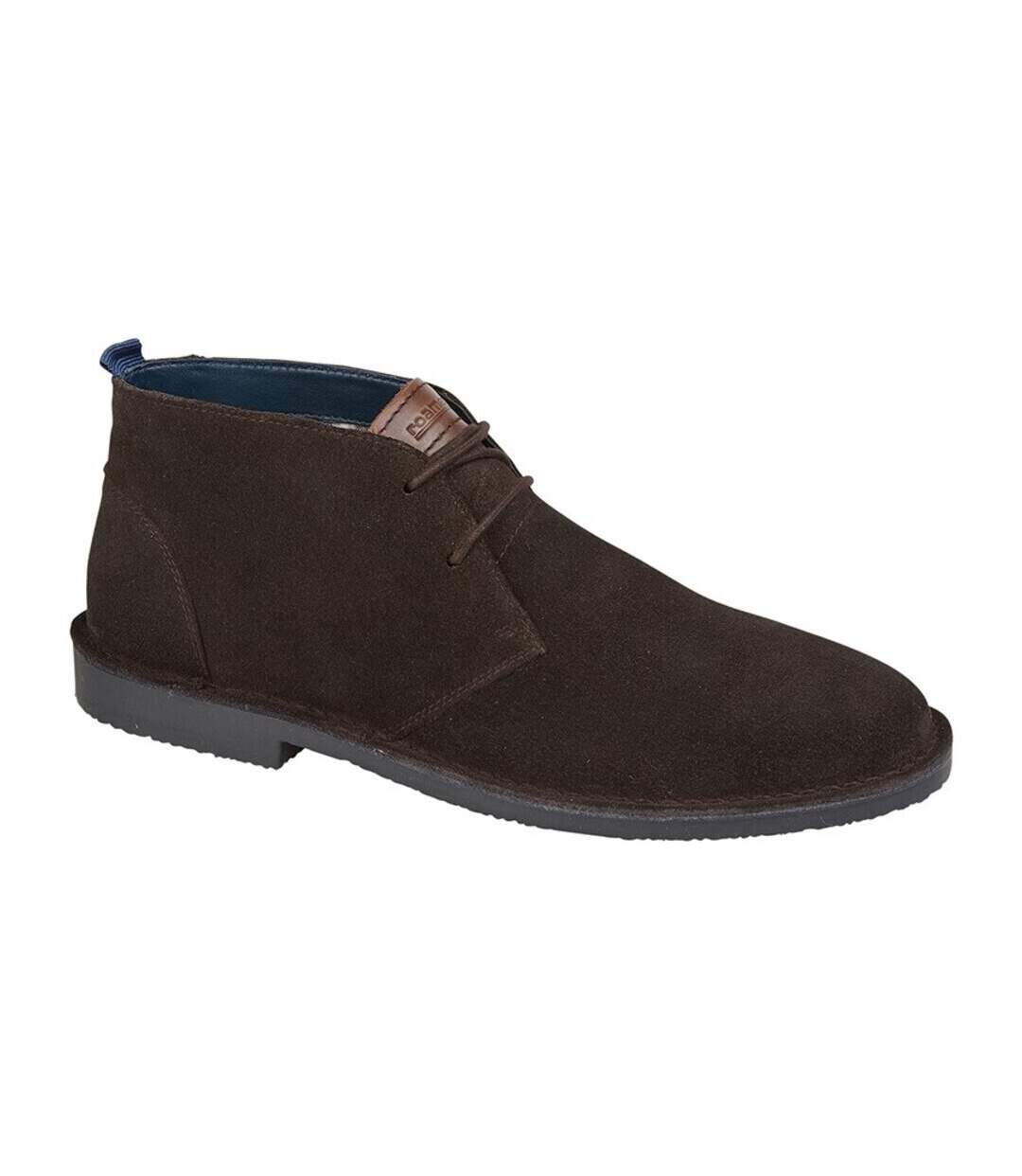 Desert boots homme marron foncé Roamers-1