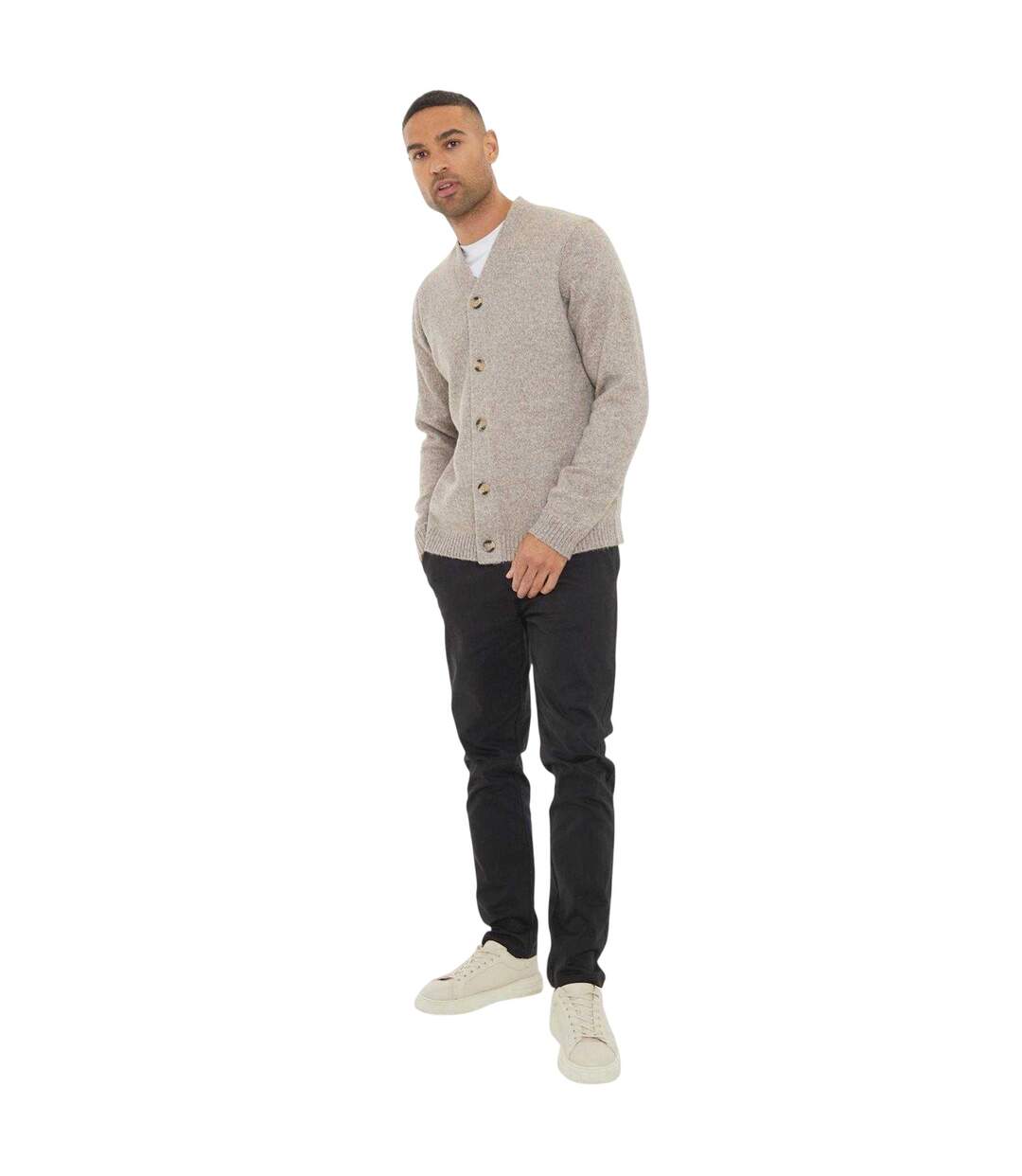 Cardigan Dutch Homme Charbon Chiné Threadbare-1