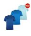 Lot De 3  T-shirts Motif/style Uni Homme Bleu Sarcelle Bleu Turquoise Bleu Foncé Donnay-1
