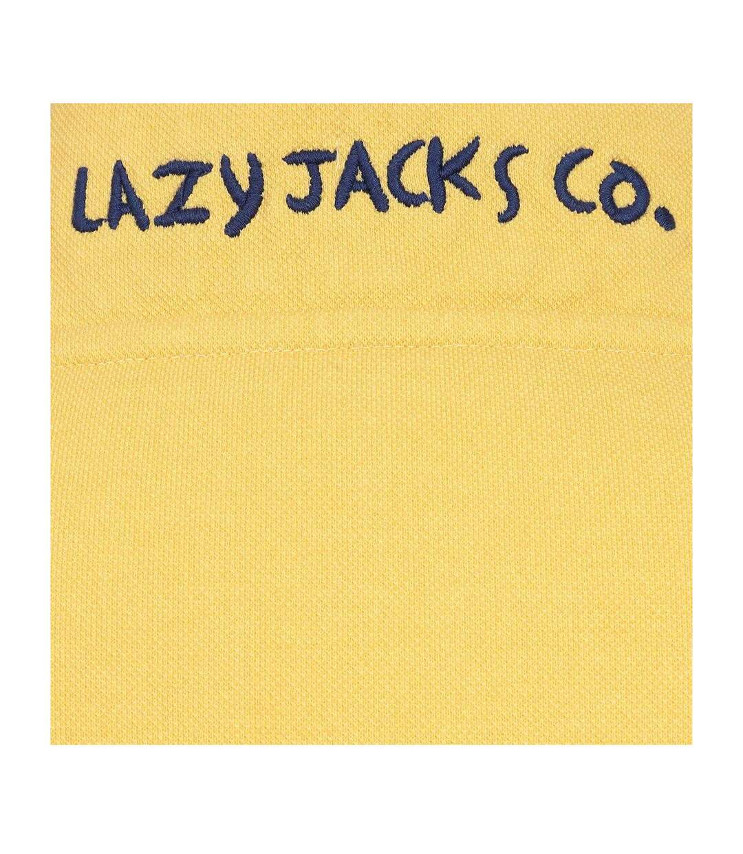 Womens/ladies Pique Button Neck Sweatshirt Lemon Lazy Jacks-4