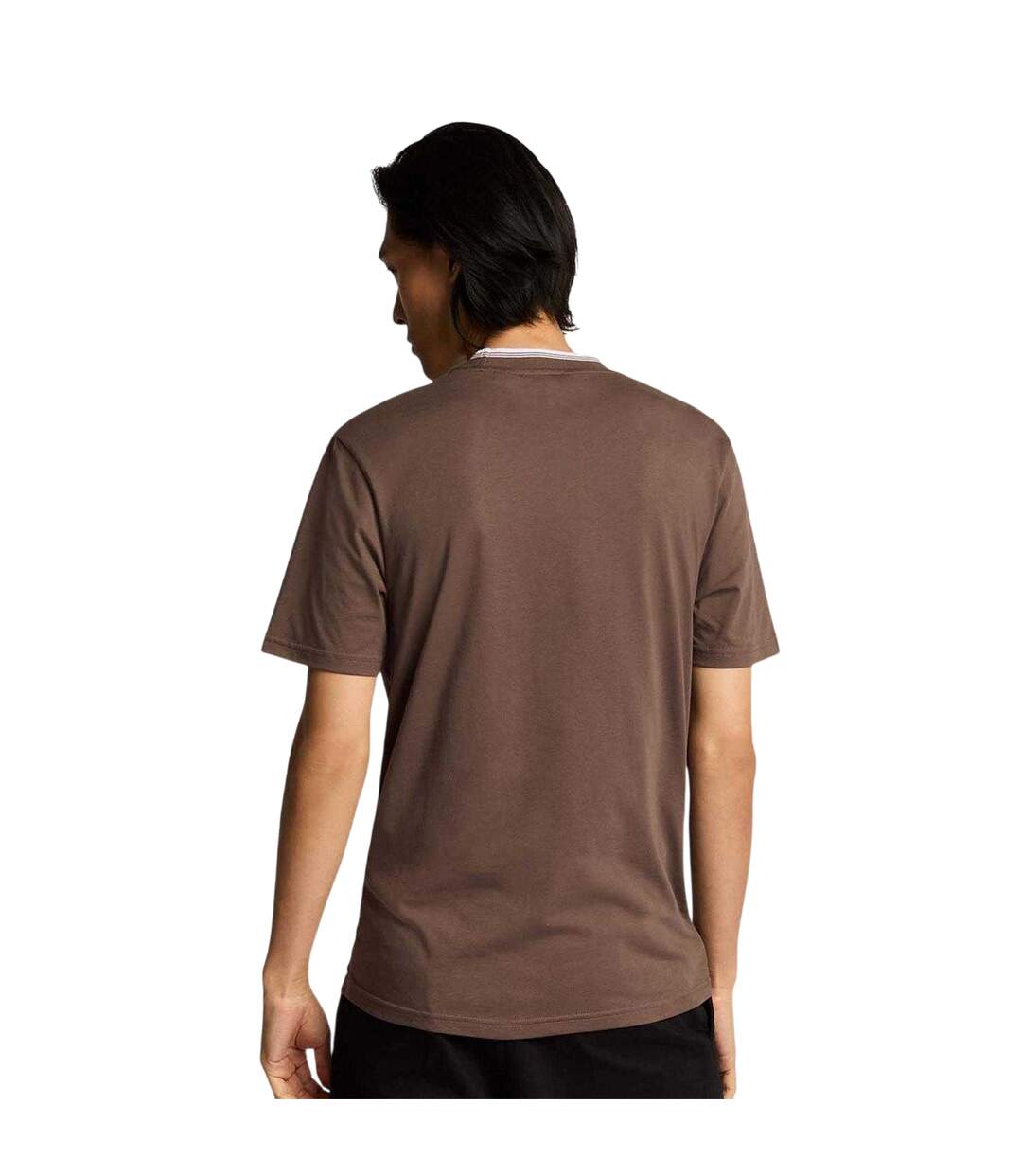 Mens Superfine Contrast Tipped Cotton Regular T-shirt Purple Lyle & Scott-3