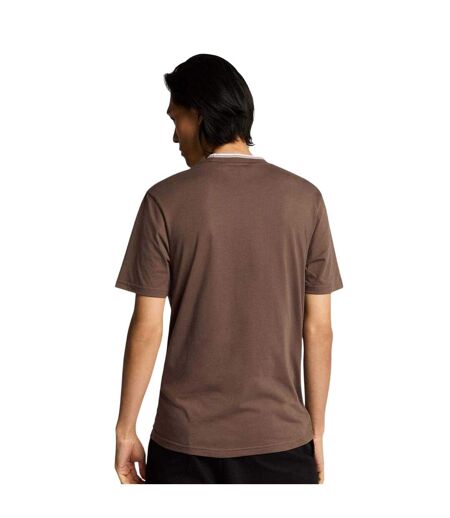 Mens Superfine Contrast Tipped Cotton Regular T-shirt Purple Lyle & Scott