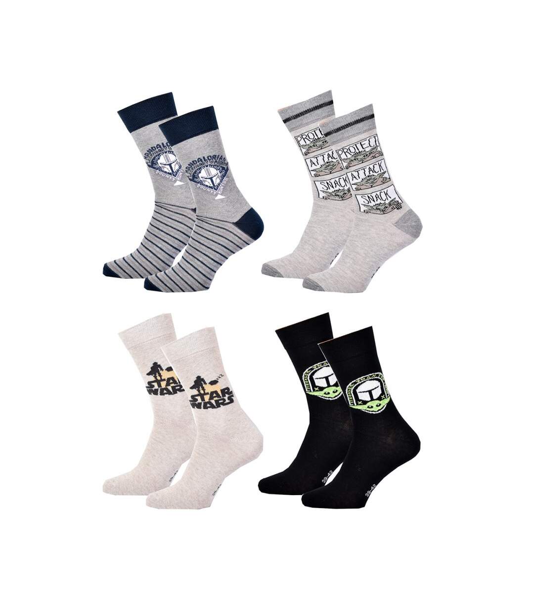 Pack de Chaussettes Adulte Licence Fantaisies-Assortiment modèles photos selon arrivages- - Pack de 4-1