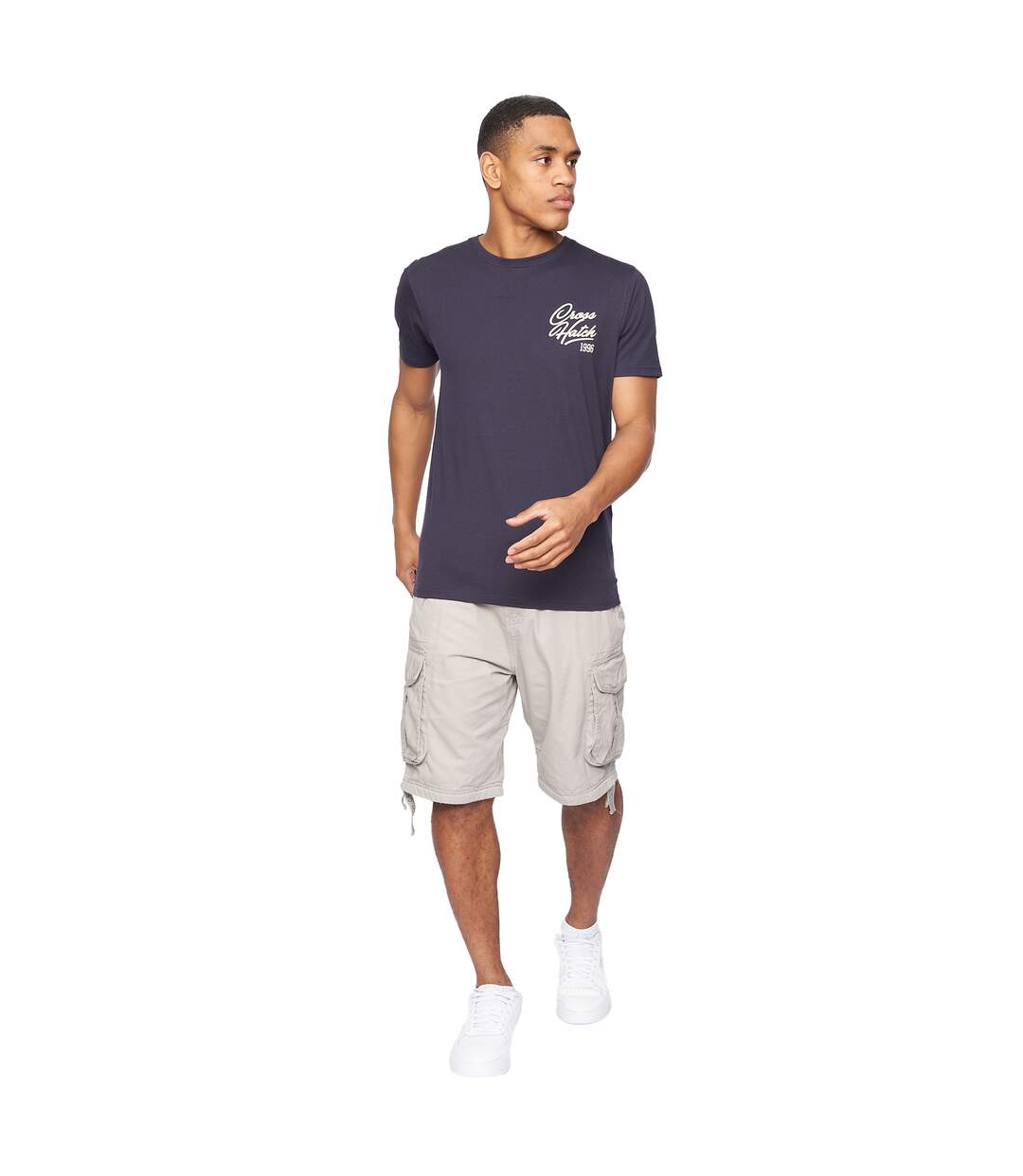Mens jamstar cargo shorts light grey Crosshatch-3