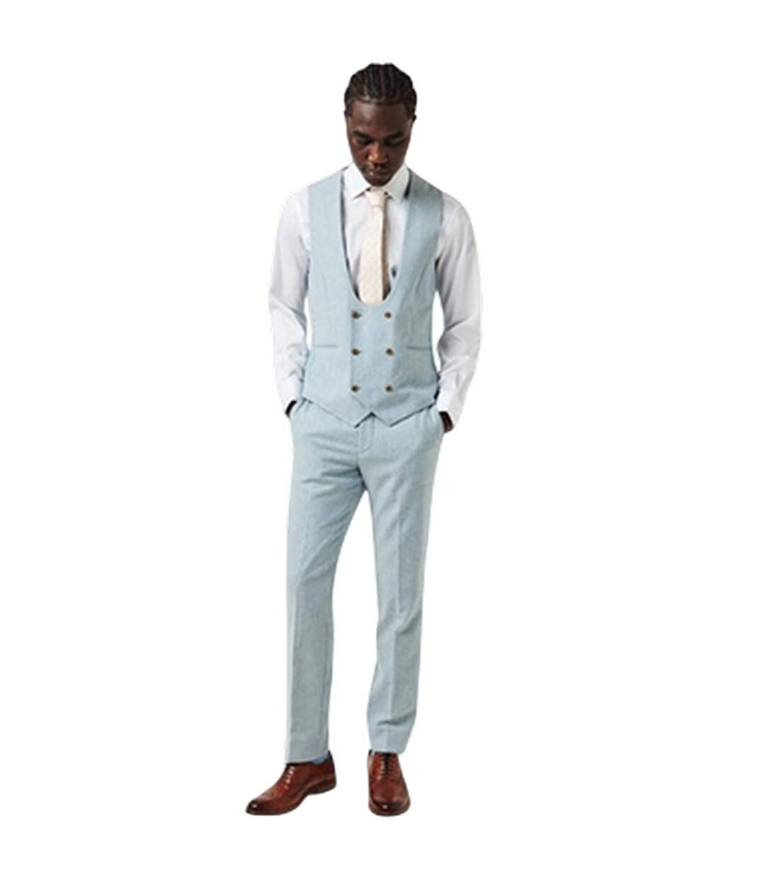 Mens Archer Donegal Waistcoat Blue Without Prejudice-1