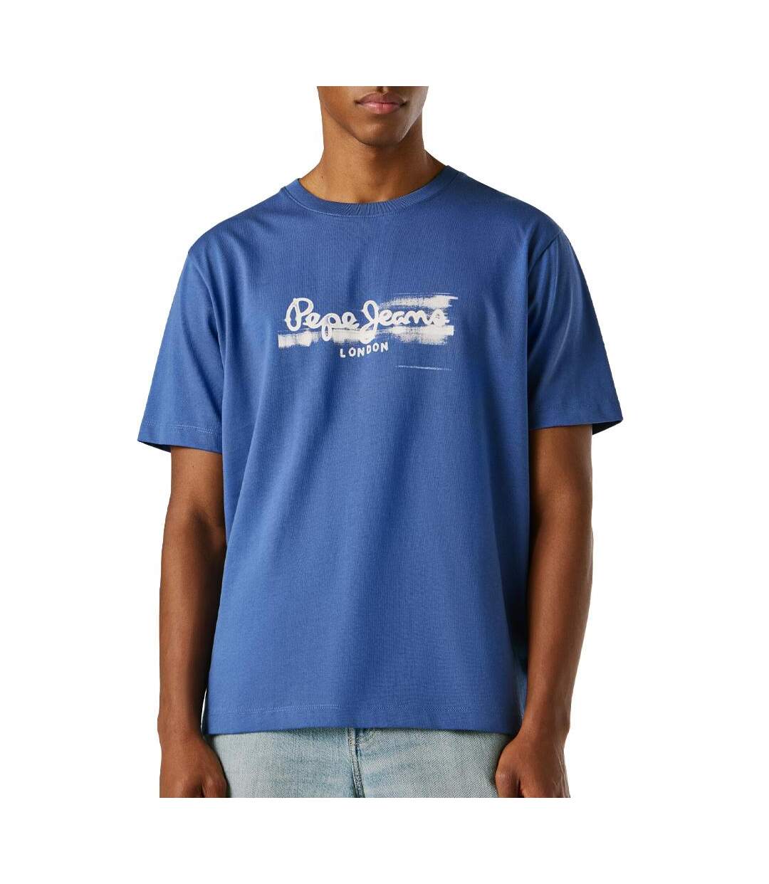 T-Shirt bleu homme pepe jeans pjl m nd-1