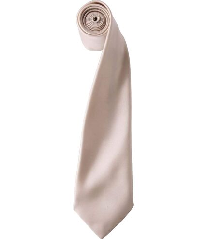 Cravate satin unie - PR750 - beige naturel