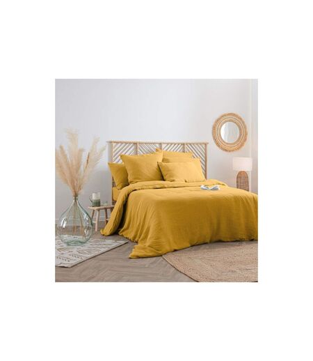 Housse de Couette Lin Adorable 260x240cm Jaune Ocre