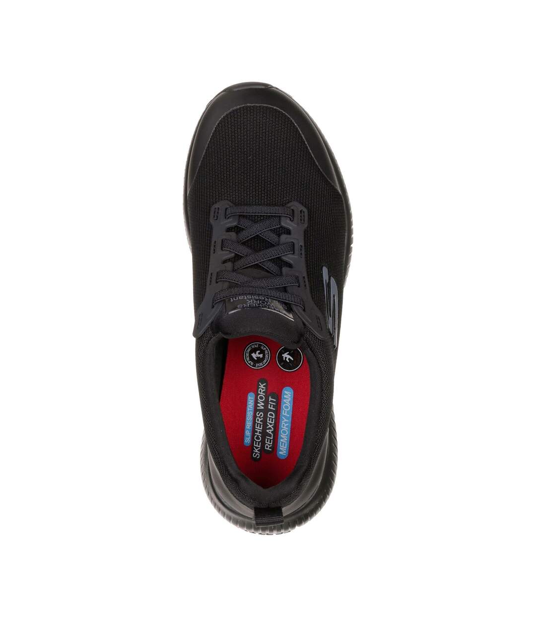 Womens/ladies Squad Lace Up Safety Shoes Black Skechers-4