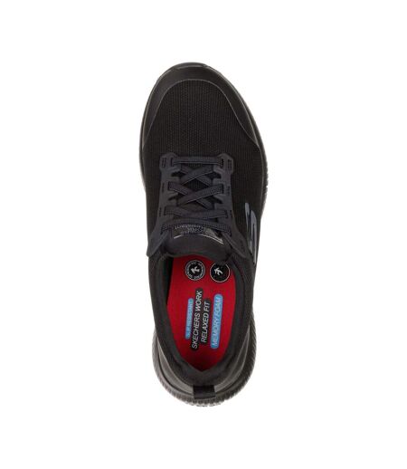 Womens/ladies Squad Lace Up Safety Shoes Black Skechers